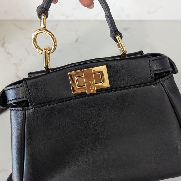 Fendi Peekaboo Micro Mini in Black and Gold - Picture 3 of 7